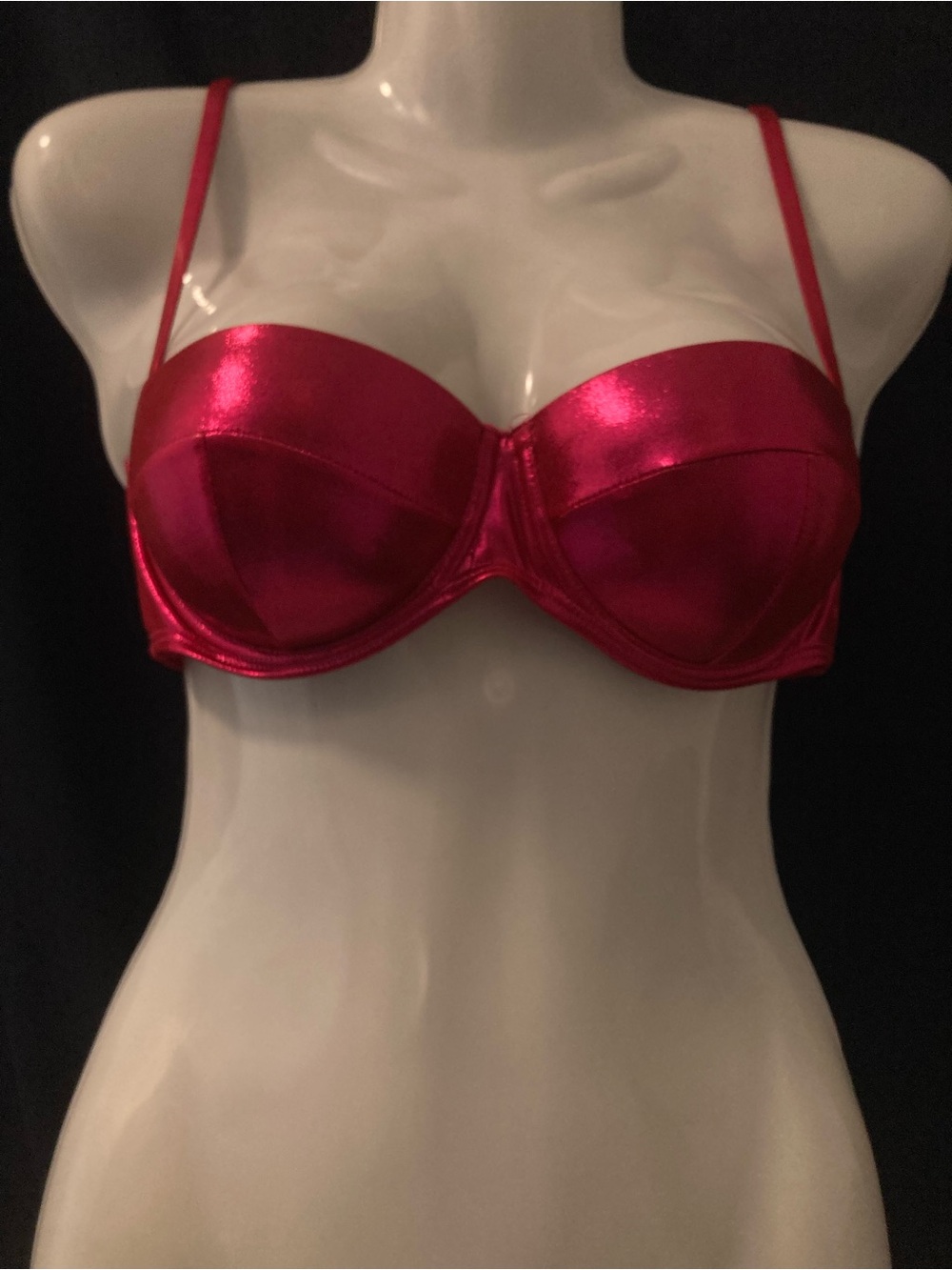 Forever 21 Red Metallic Bandeau Bralette C Cup Small